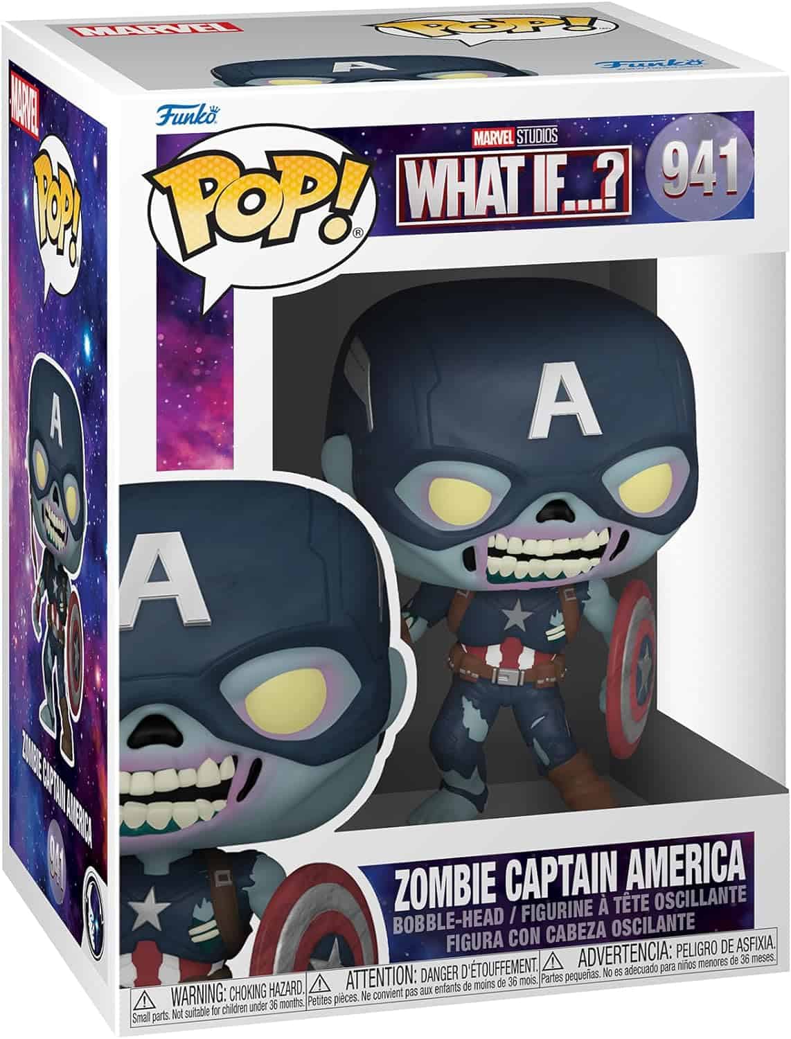 Funko Pop! WHAT IF Zombie Captain America # 941-diag Funko Pop! WHAT IF Zombie Captain America # 941-diag