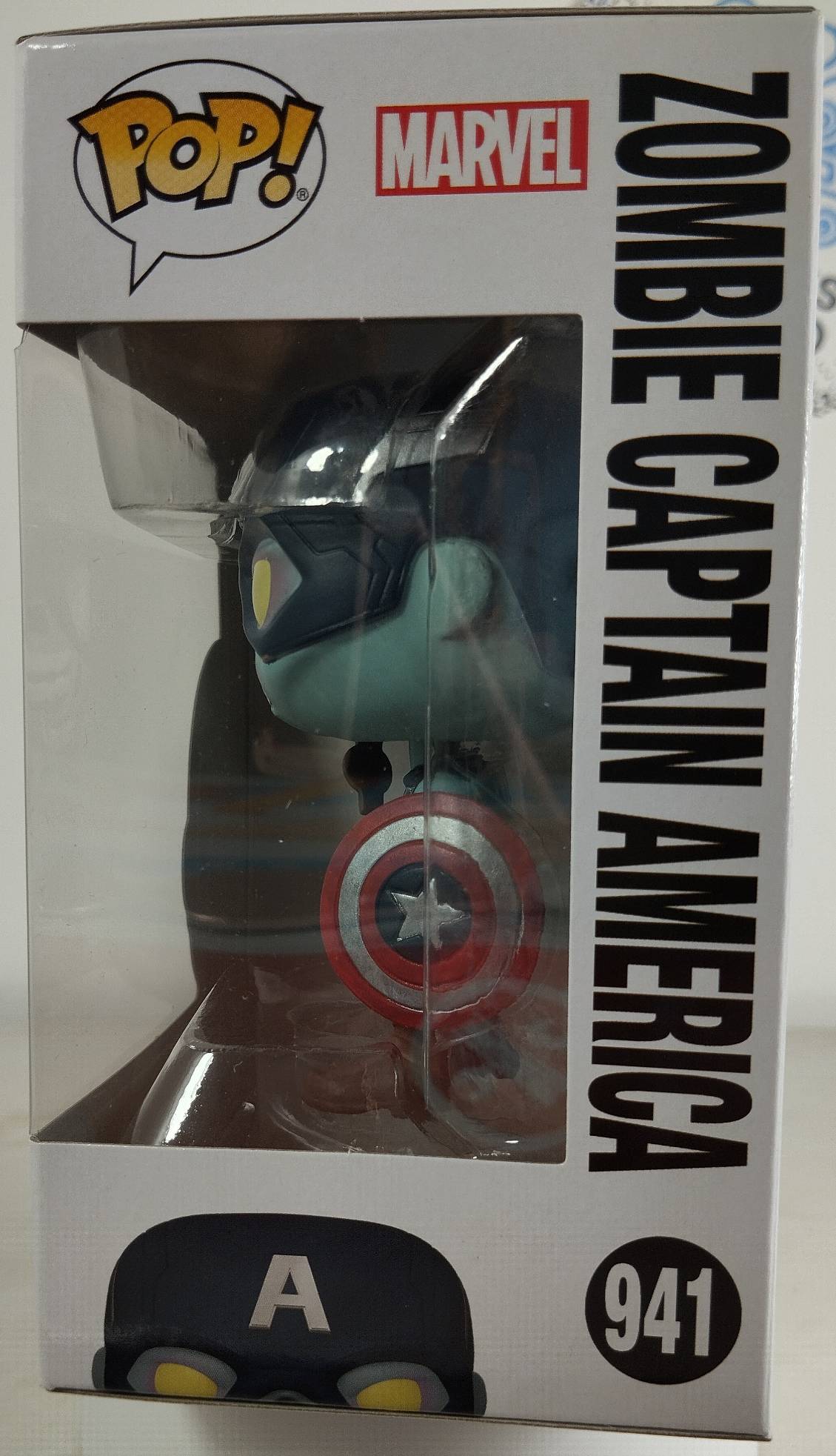 Funko Pop! WHAT IF Zombie Captain America # 941-lado izq Funko Pop! WHAT IF Zombie Captain America # 941-lado izq
