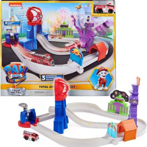Pista Ciudad Rescate Paw Patrol con Carro metalico-completa