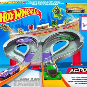 Hot Wheels Dual Super Speed Blastway Track Set, Incluye 1 Vehiculo (5)