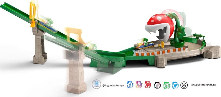 Hot Wheels Mario Kart Yoshi Pista Piraña con Kart - Image 2